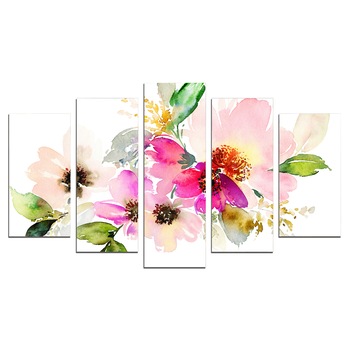 Set Tablouri Multicanvas 5 Piese, Flori de arta,108х60 cm